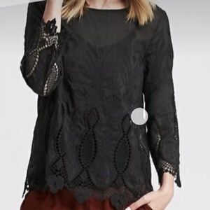 Banana Republic black lace blouse size M